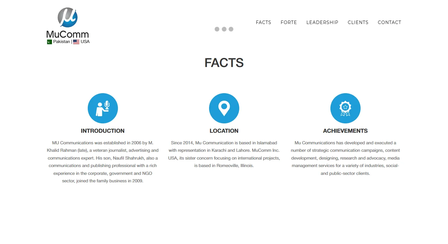 Before: the 'Facts' section with three dense text columns